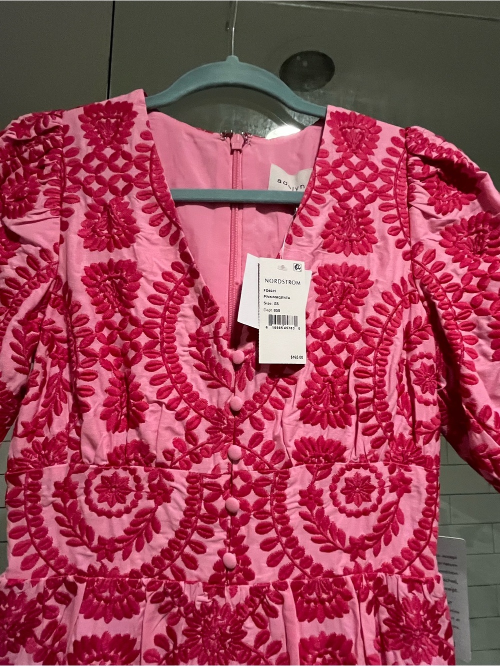 Nordstrom Pink & Fuchsia Embroidered Maxi Dress - Picture 2 of 7